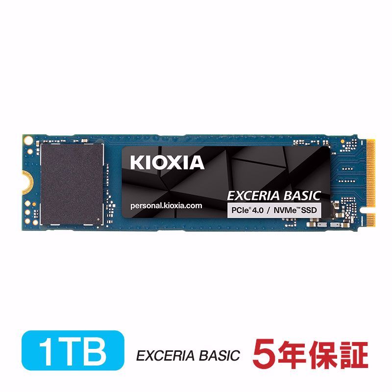 【送料無料】KIOXIA KIOXIA EXCERIA BASIC SSD 1TB PCIe Gen4x4 M.2 NVMe 2.0 2280 R コード:50453 26,986円