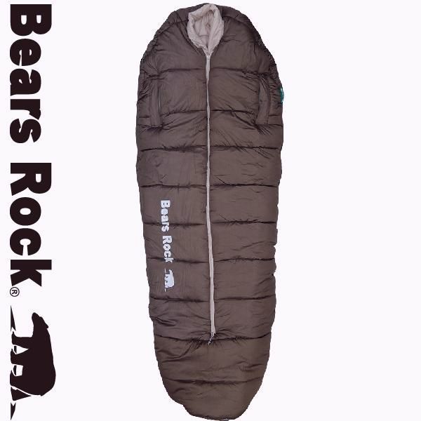 【送料無料】Bears Rock（ベアーズロック） 寝袋 冬用 -34度 マミー型 最強 ふっくらと包み込まれる暖かさ ふわ暖 丸洗い 洗濯 シュラフ センタージップ キャンプ 車中泊 4シーズン -34℃ コード:51442