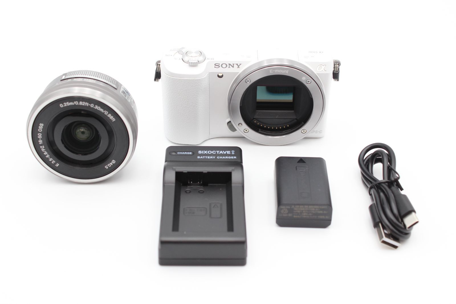 ≪並品≫ SONY α5100 E PZ 16-50mm F3.5-5.6 レンズキット ホワイト