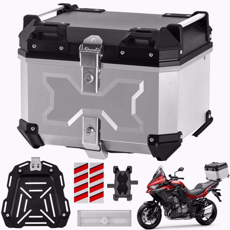 【送料無料】バイク用リアボックス 45L 58L おしゃれ 大容量 防水 ABS 軽量 大型 バイク リアボックス バイクボックス センサーライト付 盗難防止 ブラック コード:52539 【送料無料】バイク用リアボックス 45L 58L おしゃれ 大容量 防水 ABS 軽量 大型 バイク リアボックス バイクボックス センサーライト付 盗難防止 ブラック コード:52539