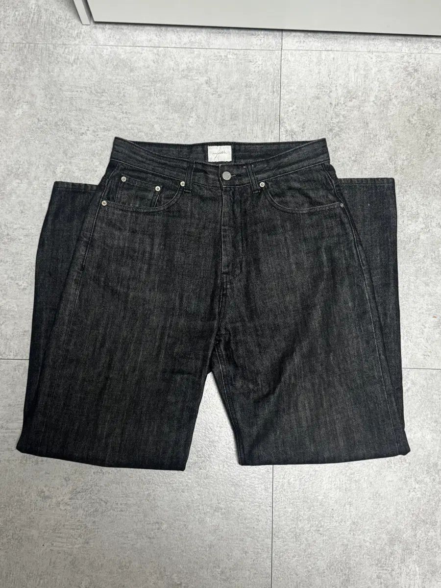 32 ユース ワイド デニム パンツ ブラック