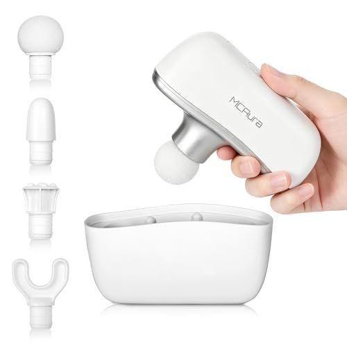 筋膜リリースガン 一体収納 超軽量240g 小型 ミニリリースガン 10段階振動 45dB静音 片手操作 携帯便利 USB-C充電 | ハンディガンケース一体型、4種アタッチメント付属、きんまくリリース 電動ガン、軽量、オフィスや寝室に配慮し b4c11cc8