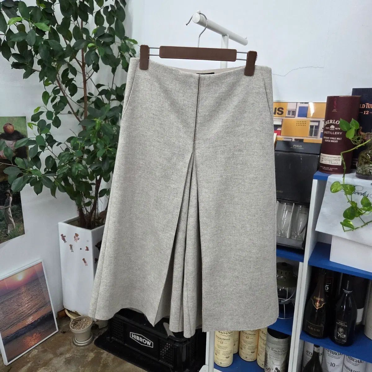 ランバンコレクション シルク ブレンド ワイド クロップド パンツ 64
