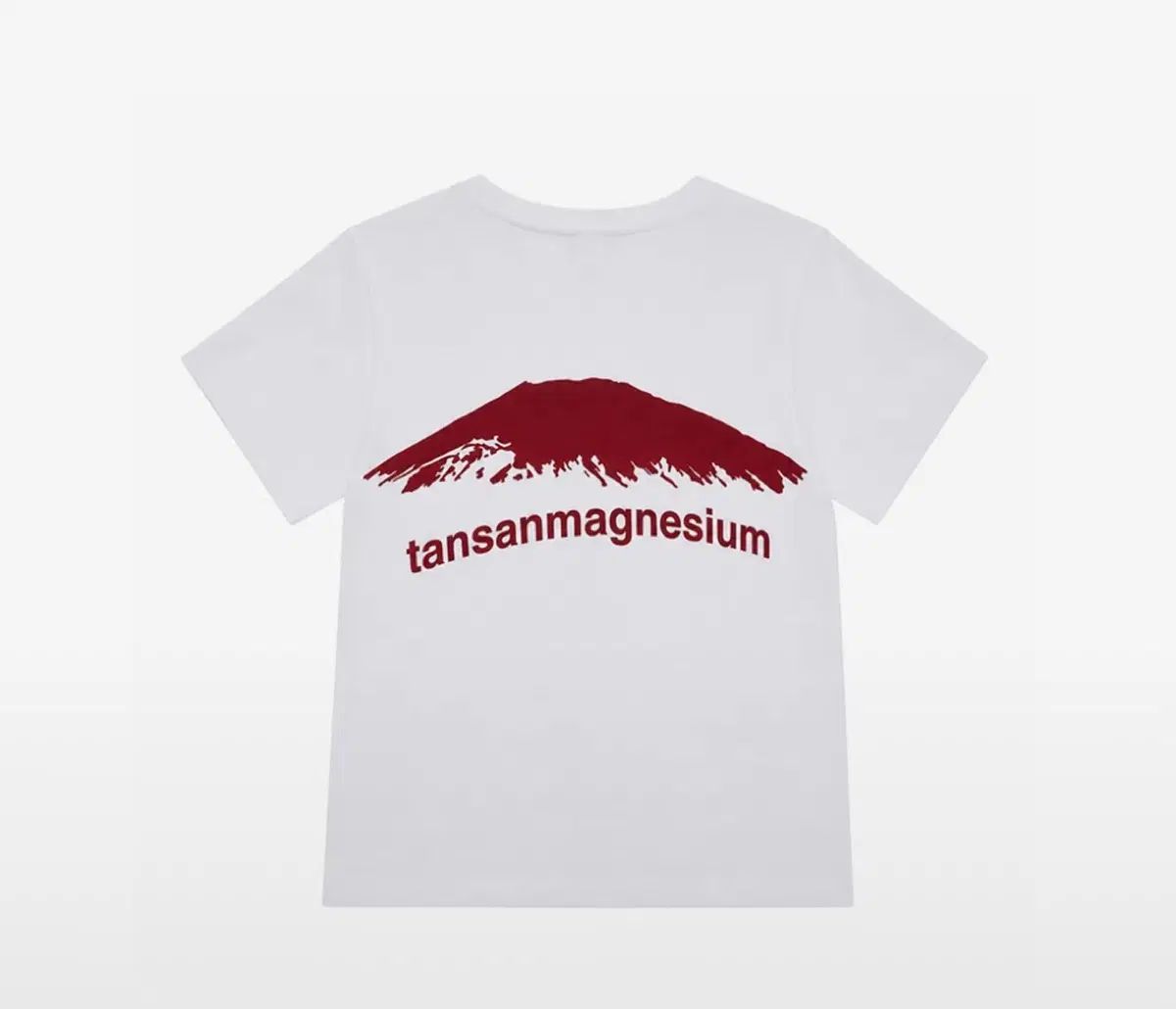 タンサンマグネシウム サン プリンティング 半袖Tシャツ 白 レッド