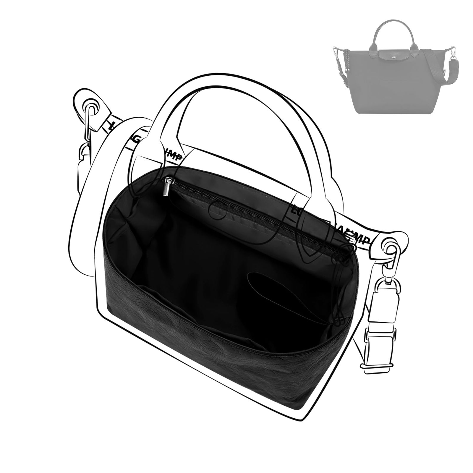 DGAZ ル プリアージュ/エナジー適用インナーバッグFor Le Pliage/Energy(ブラック、エナジー、S） | タイベック バッグインバッグ 超薄 防水 超軽量 柔らかい バッグオーガナイザーym 0ef19f0c