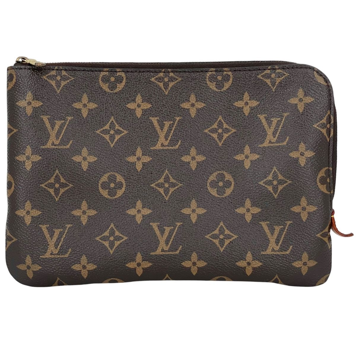 【中古】 LOUIS VUITTON ルイ・ヴィトン エテュイ・ヴォワヤージュPM モノグラム M44148 ミニクラッチバッグ フラットポーチ ブラウン L字ファスナー 24034454 MK