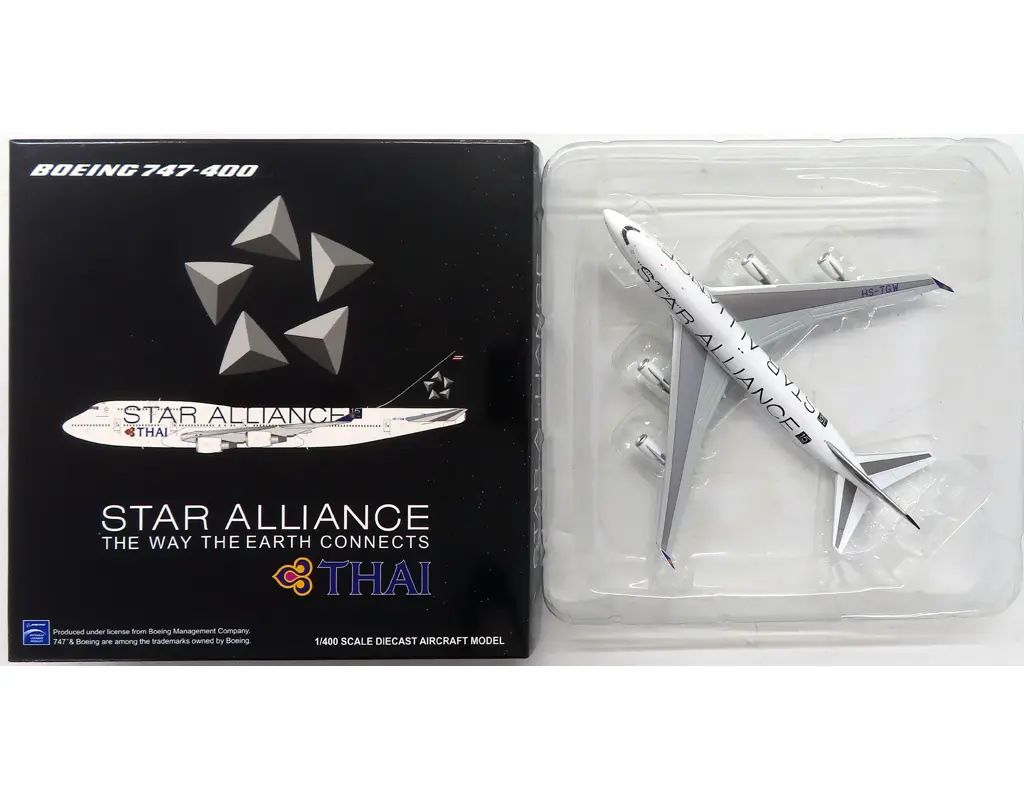 【中古】ミニカー 1/400 タイ国際航空 BOEING 747-400 STAR ALLIANCE THE WAY THE EARTH CONNECTS #HS-TGW [XX4898]