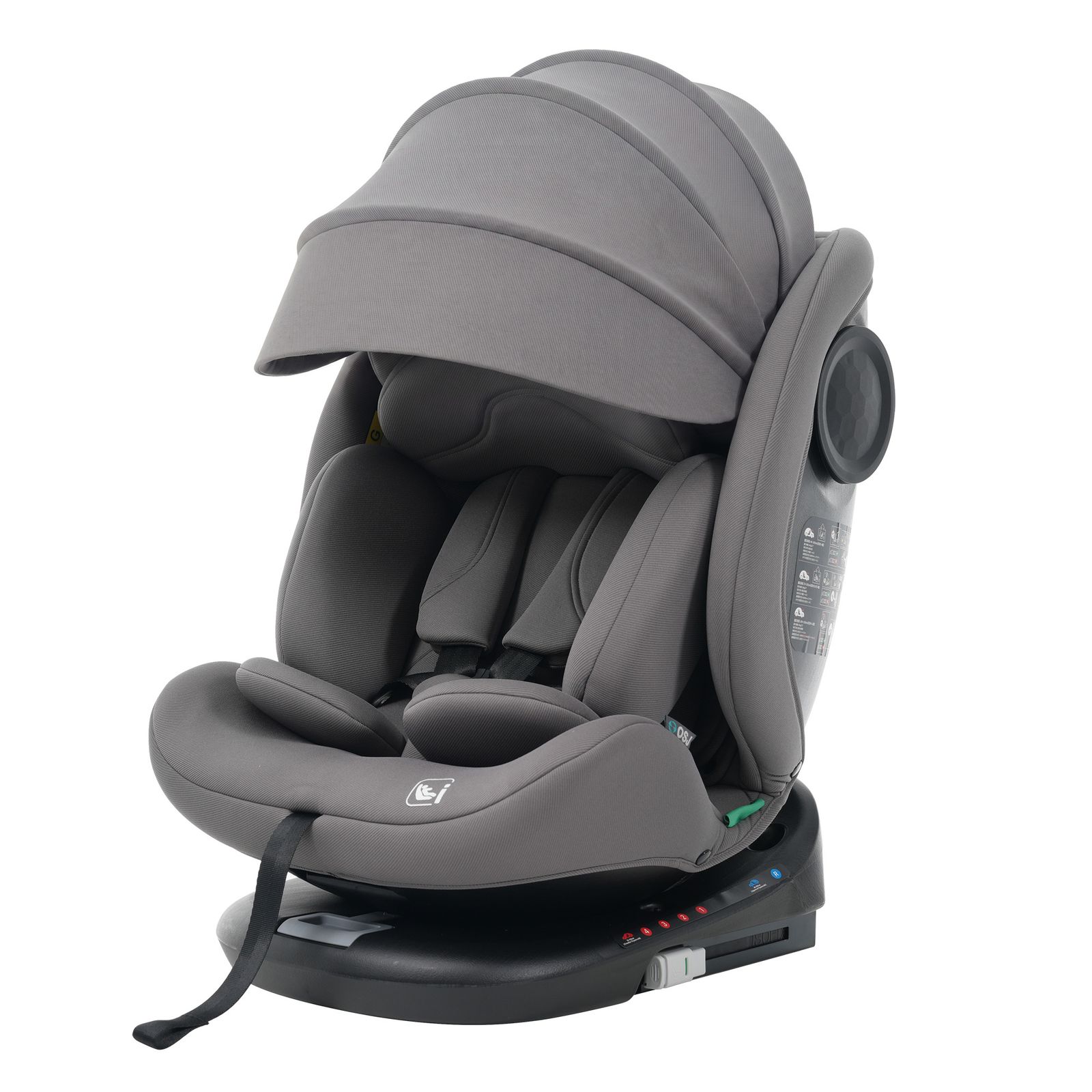 『数量限定セール』【キャノピー付きタイプ】【トップテザー】チャイルドシート 新生児 ISOFIX 新生児~12歳頃まで 40～150cm ジュニアシート 調節可能 洗える ベビーシート 出産祝い 車【グレー】