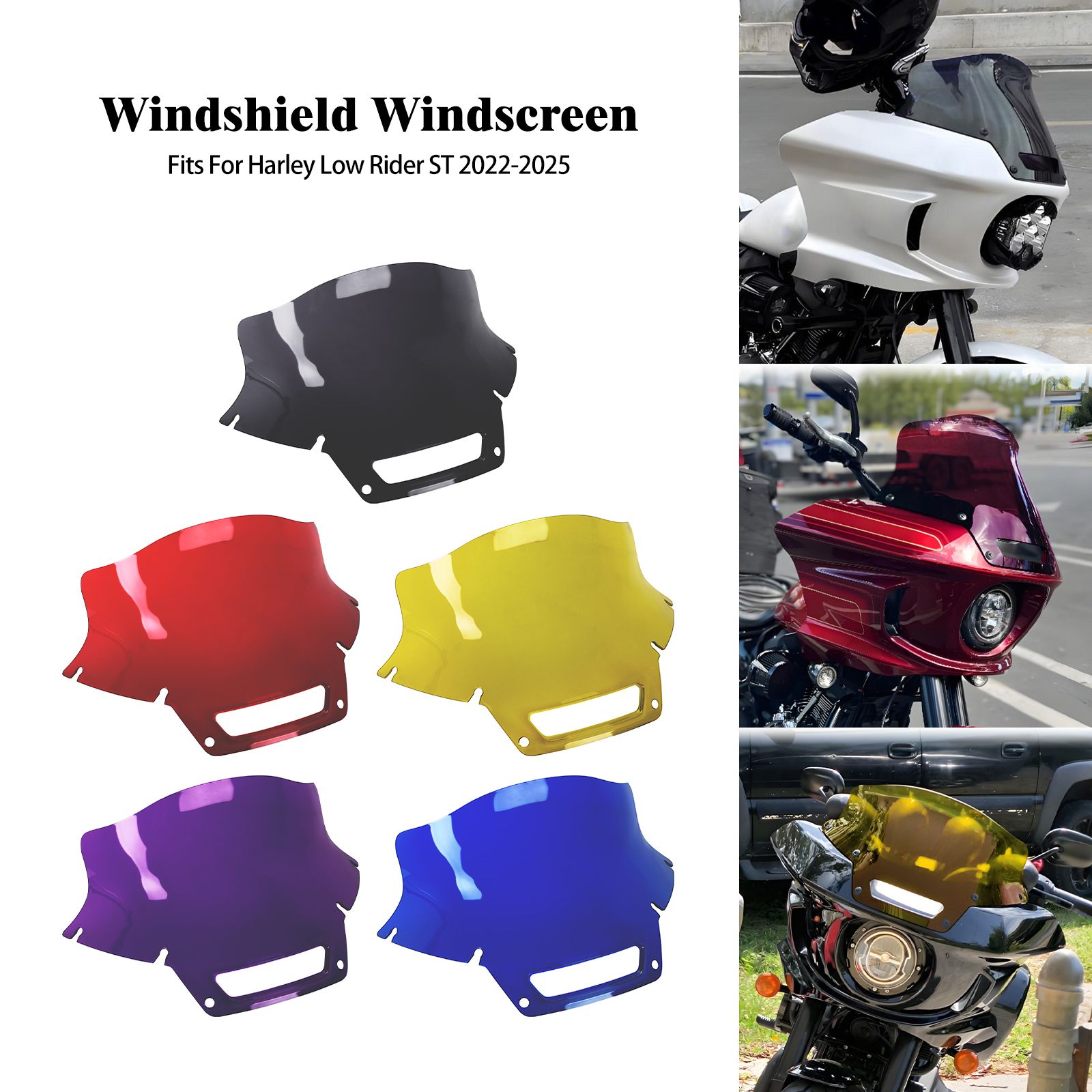 ハーレー ソフテイル ローライダー ST 2022-2025 用 8インチフロントガラスウインドディフレクター