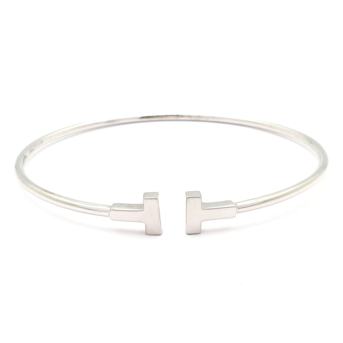 TIFFANY&Co.(ティファニー) バングル美品 Tナローワイヤーブレスレット K18WG 114,400円