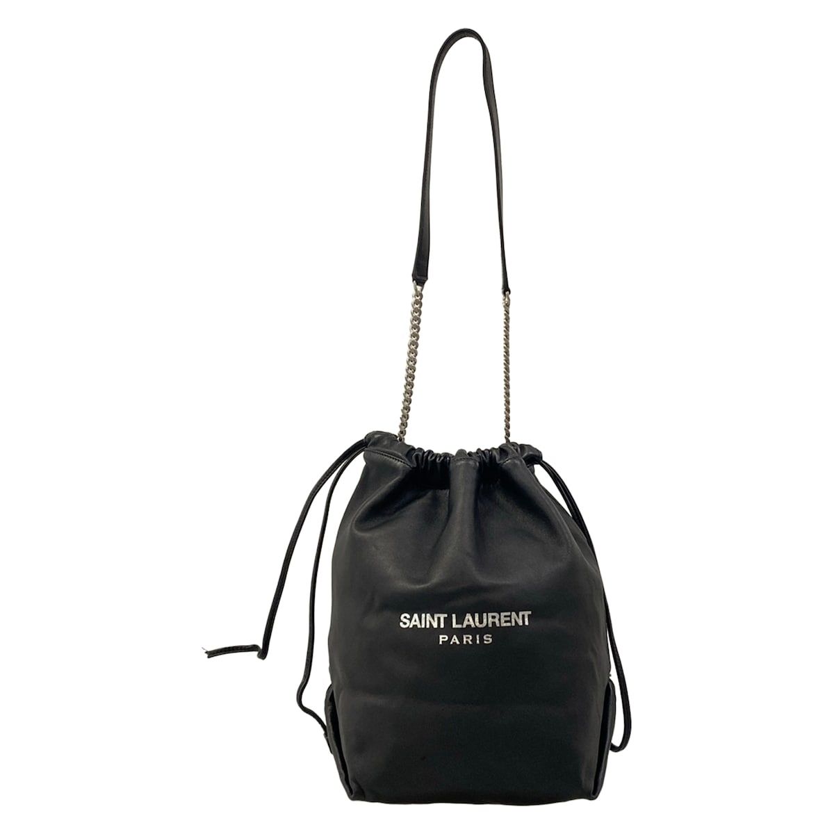 SAINT LAURENT PARIS(サンローランパリ) ショルダーバッグ テディ PMR538447 黒 巾着型 レザー