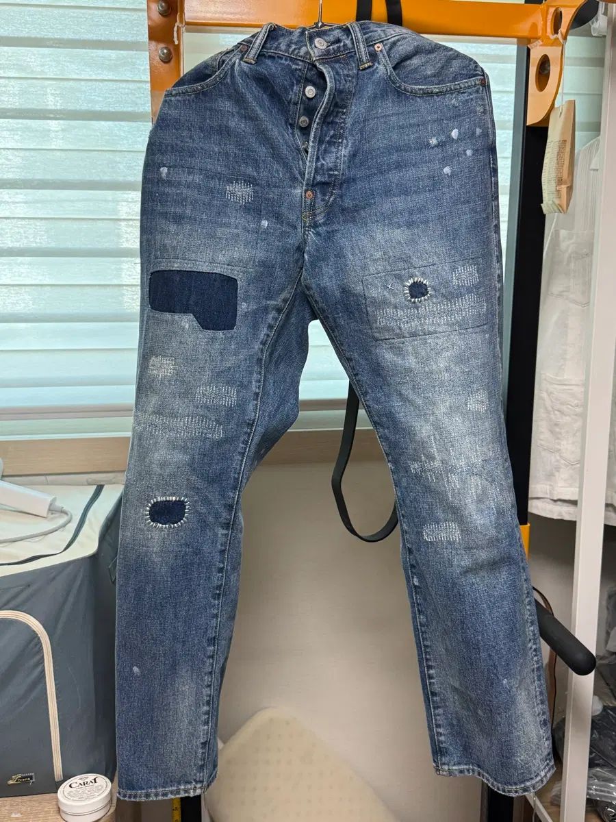 OUTSTANDING 30S CINCH BACK SELVEDGE WIDE PANTS_REPAIR