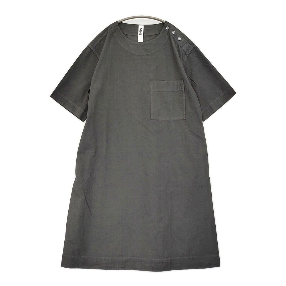 MHL. 未使用 GARMENT DYE PLAIN POPLIN 595-5157551 サイズ2 定価37950円 ワンピース 25SS チャコールグレー レディース エムエイチエル【中古】6-0724S♪