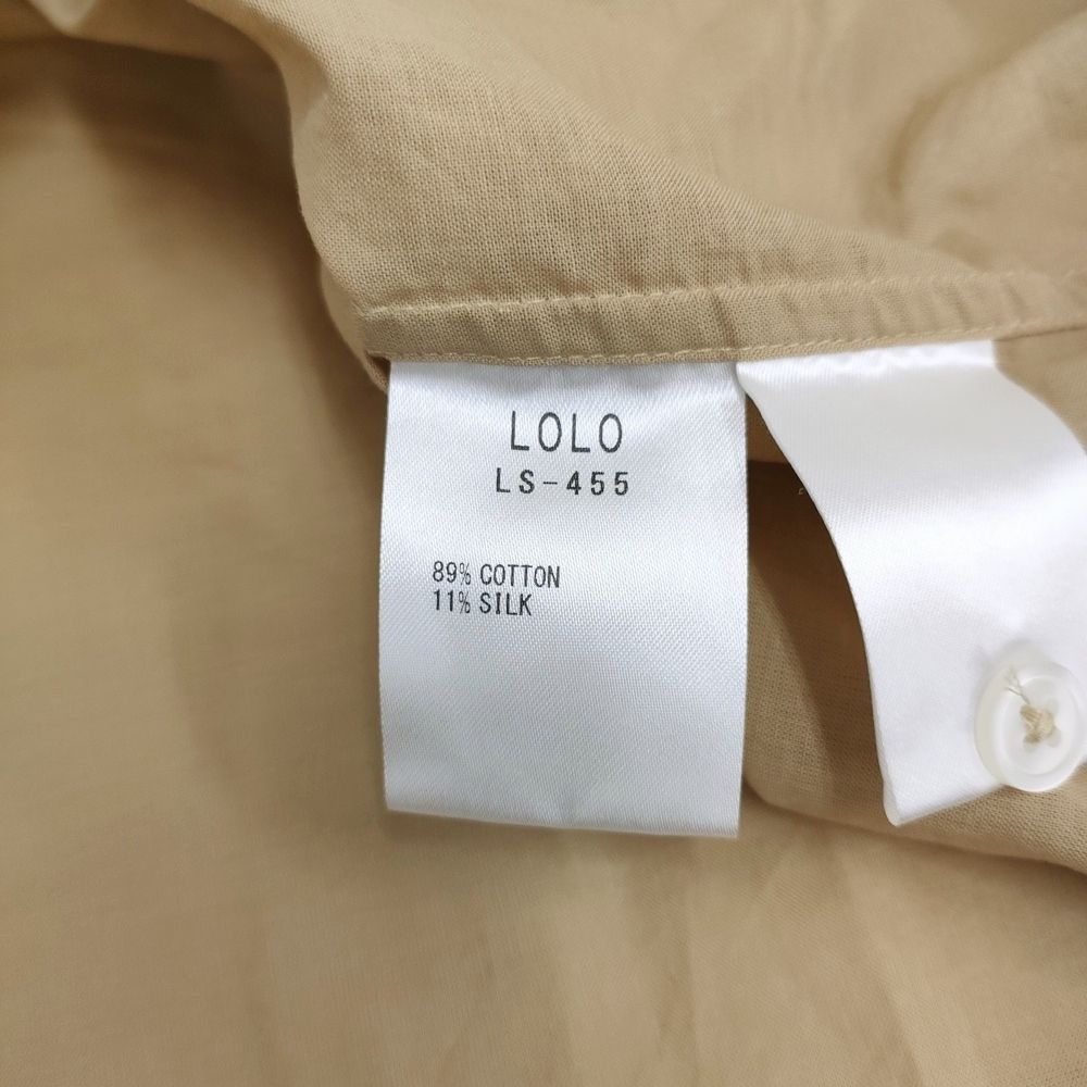 LOLO コットンシルク半袖シャツ サイズM 定価25300円 LS-455 半袖シャツ 26SS ベージュ ユニセックス ロロ【中古】6-0724S♪ LOLO コットンシルク半袖シャツ サイズM 定価25300円 LS-455 半袖シャツ 26SS ベージュ ユニセックス ロロ【中古】6-0724S♪