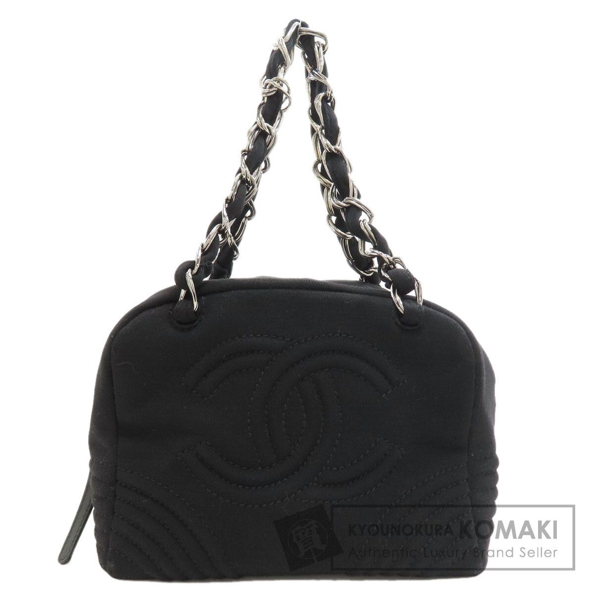 CHANEL シャネル ココマーク シルバー金具 トートバッグ コットン レディース [中古]