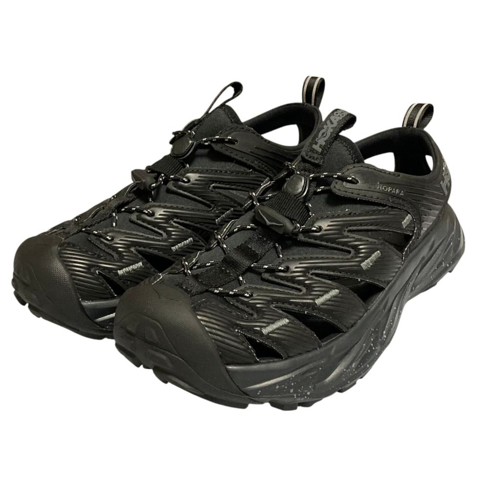 未使用 HOKA ONE ONE ホカオネオネ Hopara ホパラ サンダル シューズ 23.5cm ブラック レディース 古着 中古 USED