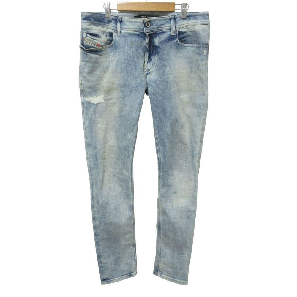 美品 DIESEL D.N.A. ディーゼル SLEENKER ダメージ加工 ストレッチ スリム スキニー デニムパンツ ジーンズ W34 ブルー メンズ 古着 中古 USED 6,966円