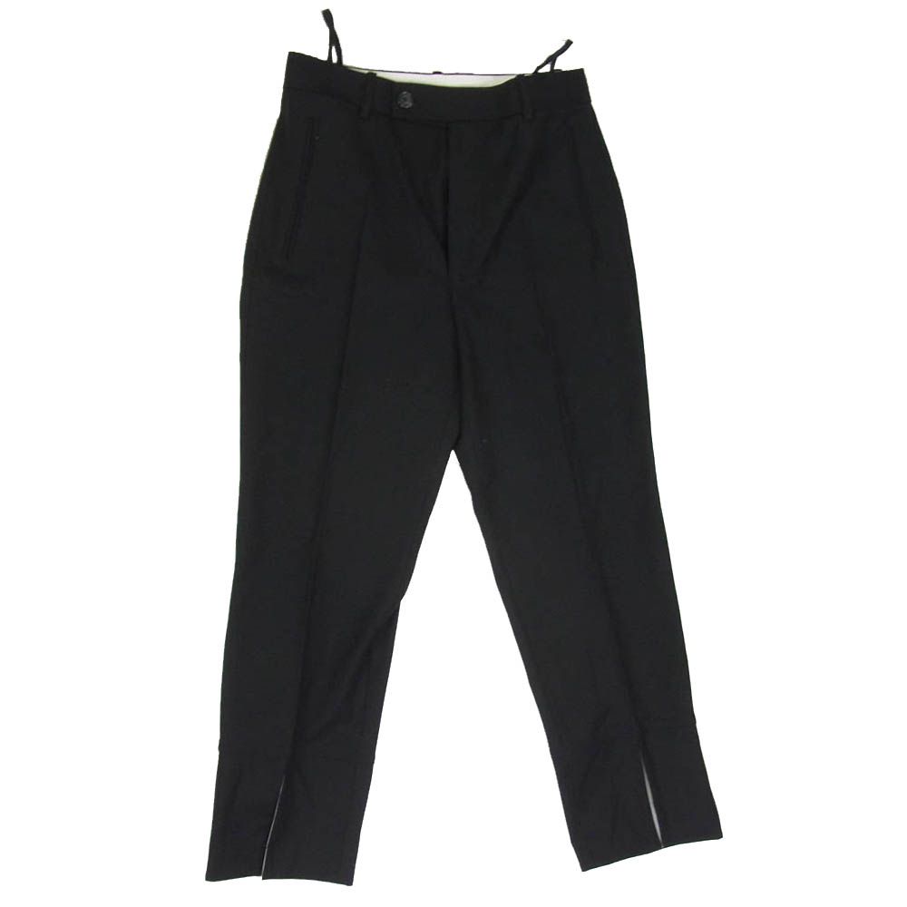 HELMUT LANG ヘルムートラング ウール センタースリット スラックス パンツ ブラック系 4【中古】
