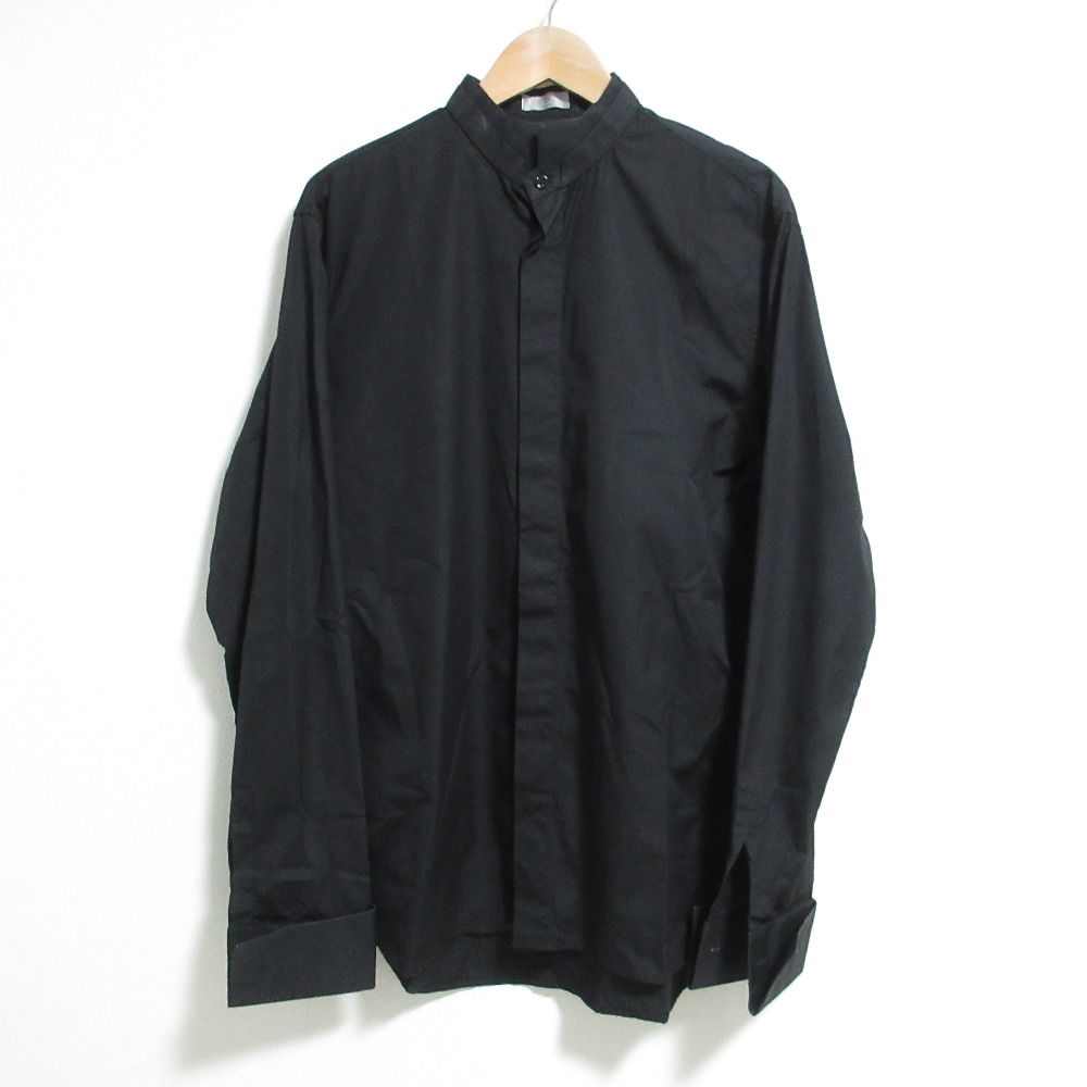 良品 Dior HOMME ディオールオム 09SS ダブルカフス ブロード ドレスシャツ 41サイズ ブラック メンズ 古着 中古 USED