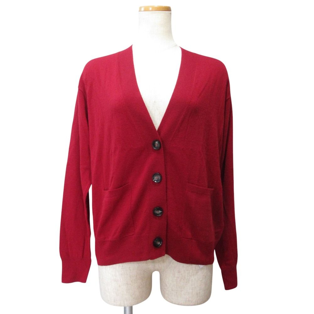 未使用 26SS WEEKEND MAXMARA ウィークエンドマックスマーラ WKDUNITO カシミヤブレンド ニットカーディガン S レッド レディース 古着 中古 USED