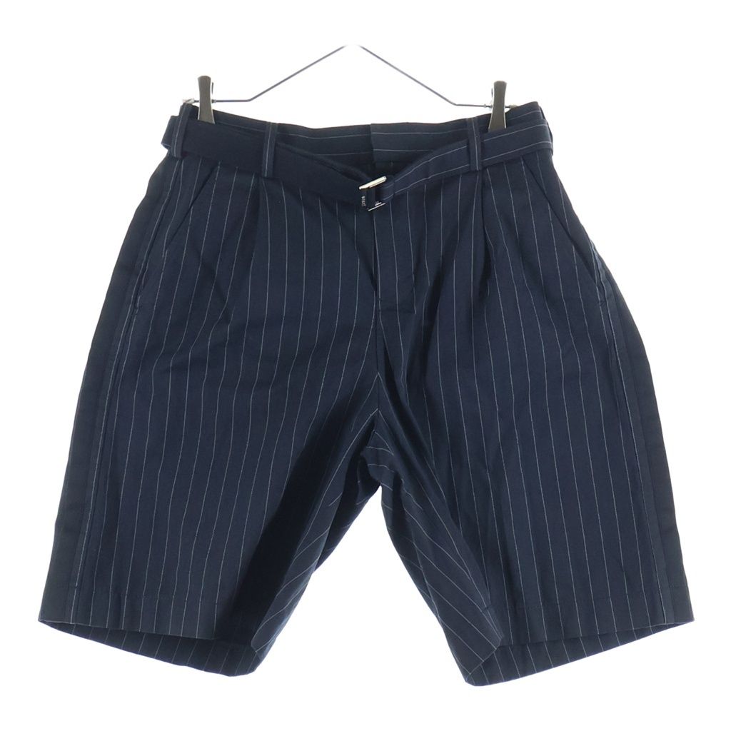 Sacai (サカイ) ストライプ コットン ハーフパンツ ブラック 23-03045M 12,418円