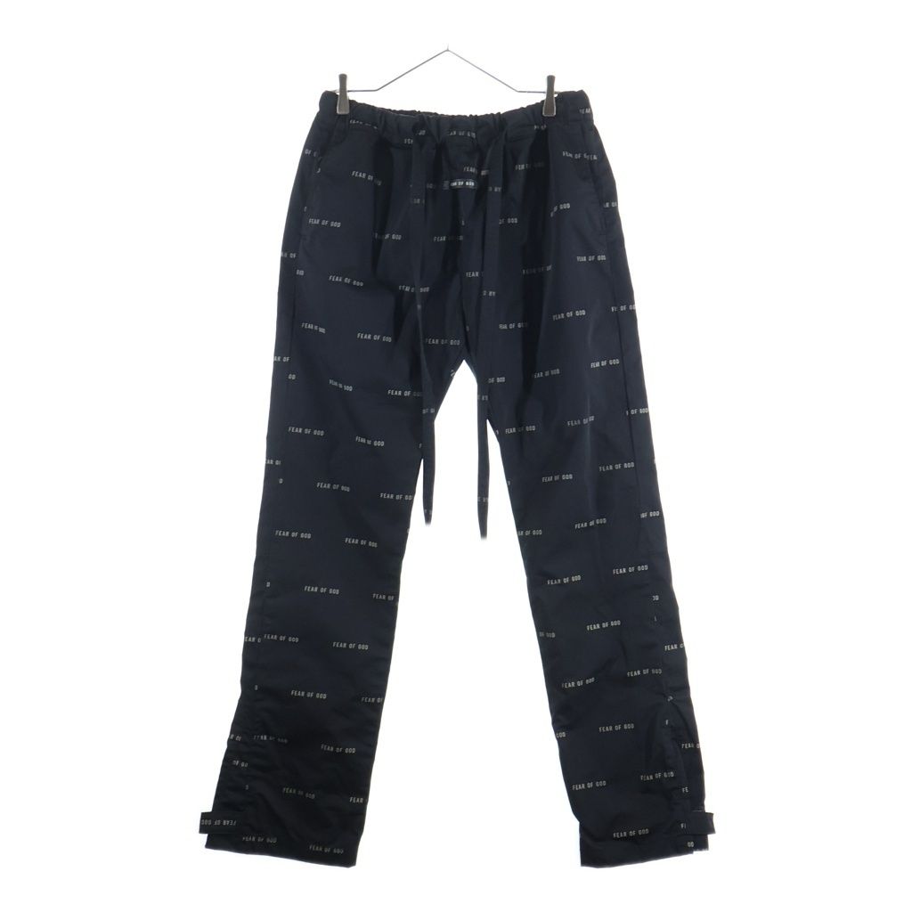 FEAR OF GOD ESSENTIALS (フィアオブゴッド エッセンシャルズ) ロゴ総柄 バックラバーロゴワッペン ナイロン バギーパンツ ブラック 10,359円