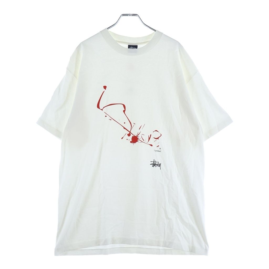 STUSSY (ステューシー) 90S ×WTAPS DRIP TECHNIQE ロゴ プリント 半袖 Tシャツ カットソー ホワイト