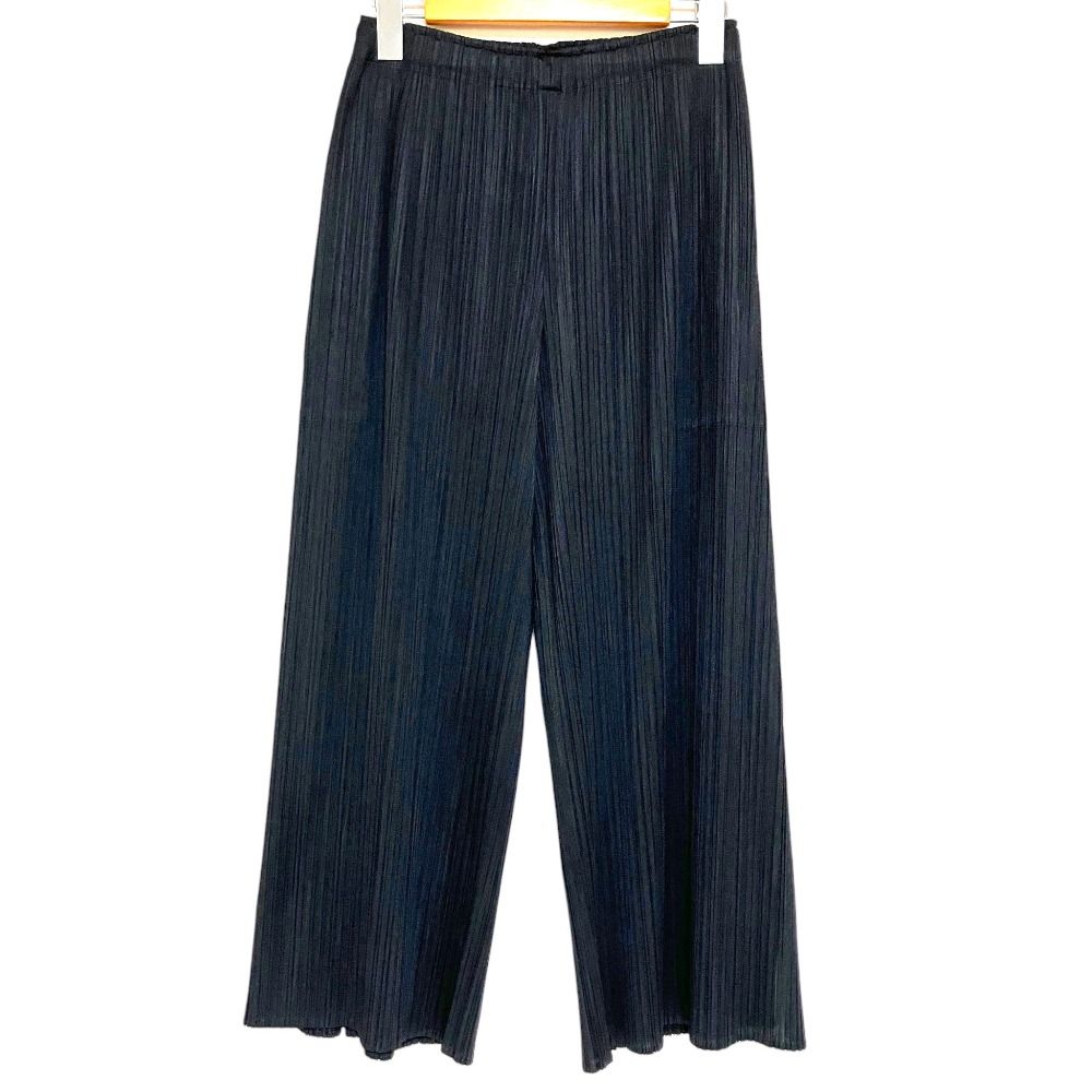美品 PLEATS PLEASE ISSEY MIYAKE プリーツプリーズ イッセイミヤケ ワイドパンツ PP13-JF175 サイズ2 ブラック レディース 古着 中古 USED 12,956円