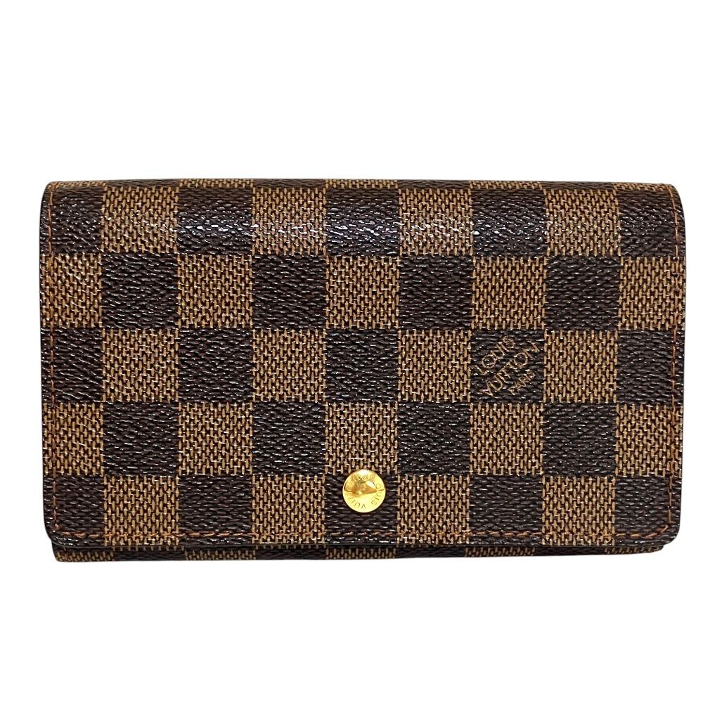 美品 LOUIS VUITTON ルイヴィトン ダミエ ポルトモネ ビエ トレゾール ウォレット 財布 N61730 ブラウン レディース 古着 中古 USED