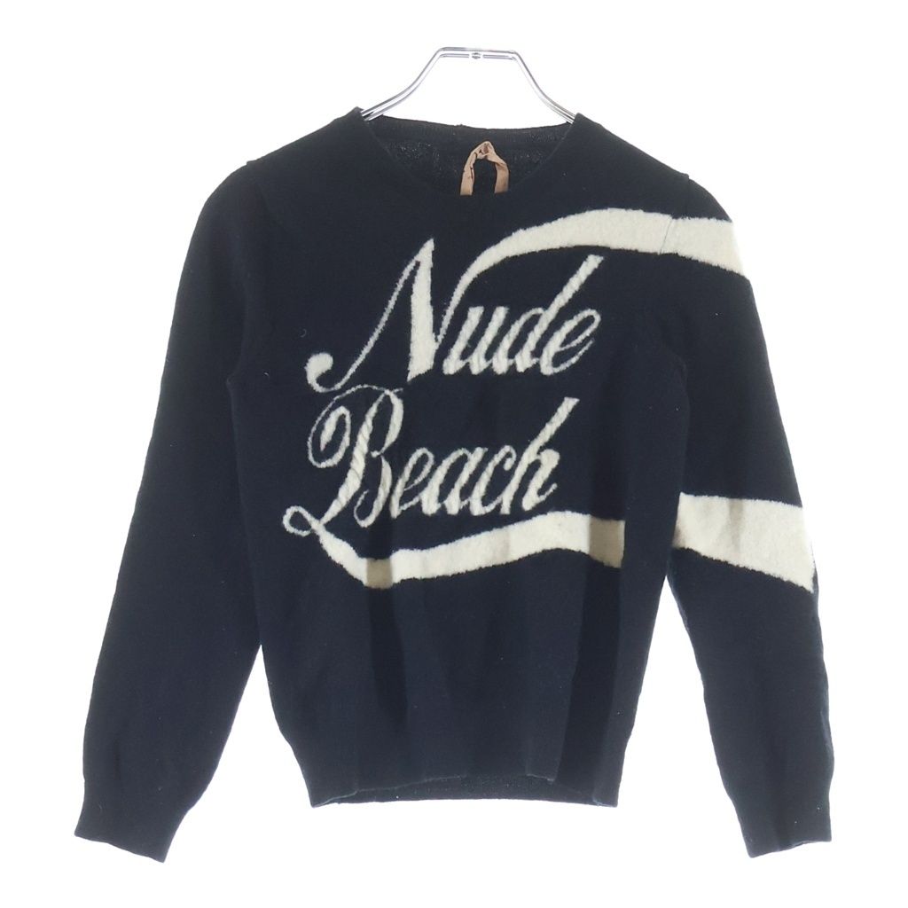N21 numero ventuno (ヌメロ ヴェントゥーノ) フロント柄ニット ブラック #12A