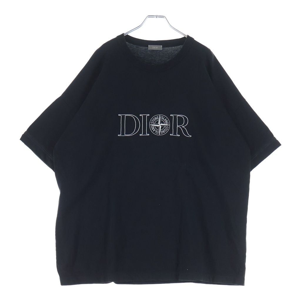 DIOR (ディオール) ×Stone Island Cotton Jersey T-shirt ストーンアイランド コットンジャージー 半袖Tシャツカットソー ブラック 493J638B0554