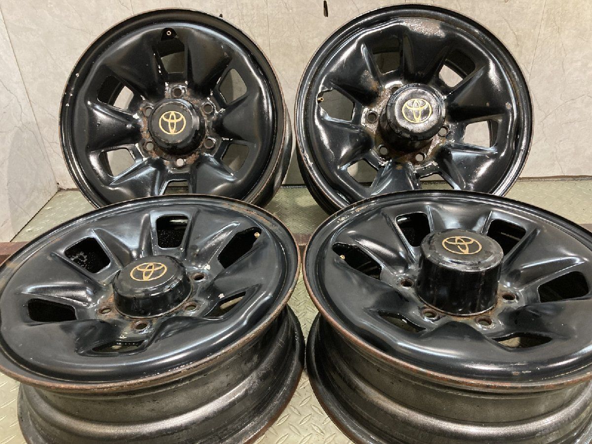 TOYOTA トヨタ 純正スチールホイール 16インチ 4本 6J6HPCD139.7約+30 センターキャップ付 ブラック 90プラド ハイエース等　(MHC636) 19,710円