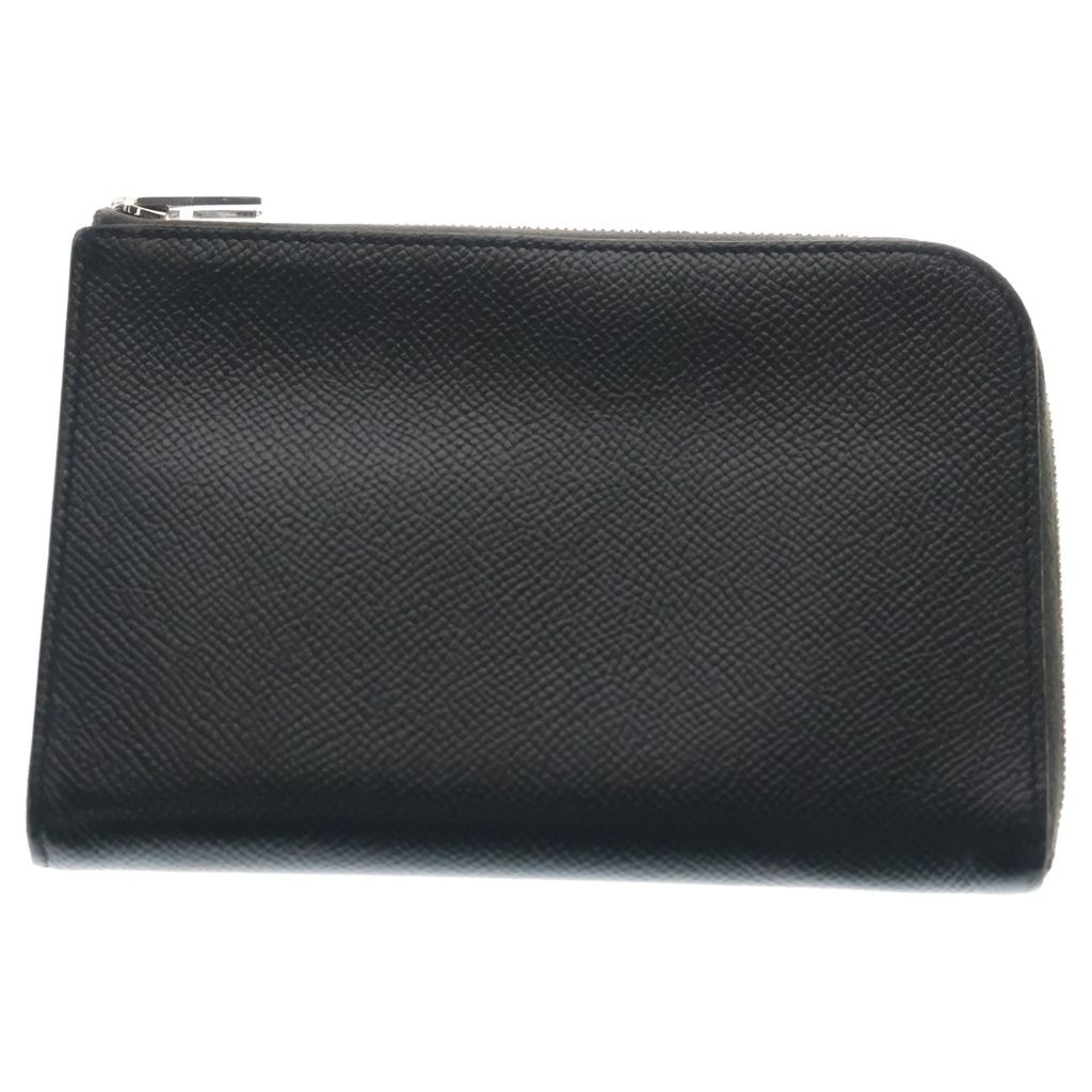 HERMES (エルメス) リミックスデュオ シルバー金具 ラウンドジップウォレット 財布 ブラック A刻印