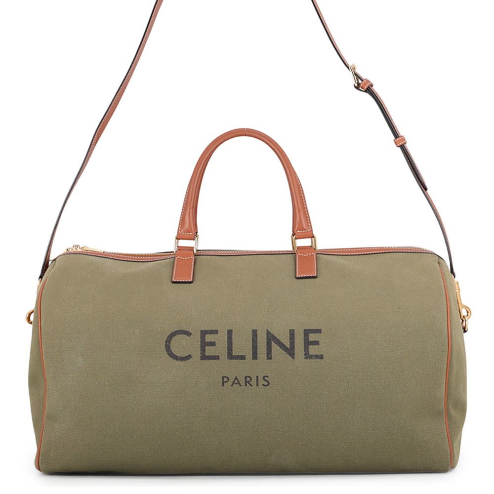 セリーヌ ボストンバッグ ロゴ キャンバス/レザー CELINE 2wayショルダー