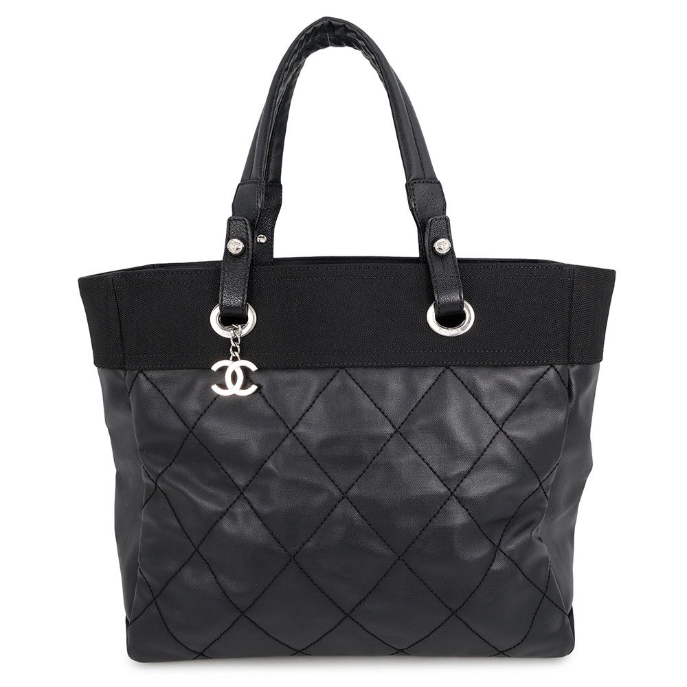 シャネル トートバッグ パリビアリッツ トートMM ミディアム マトラッセ ココチャーム A34209 CHANEL バッグ 黒