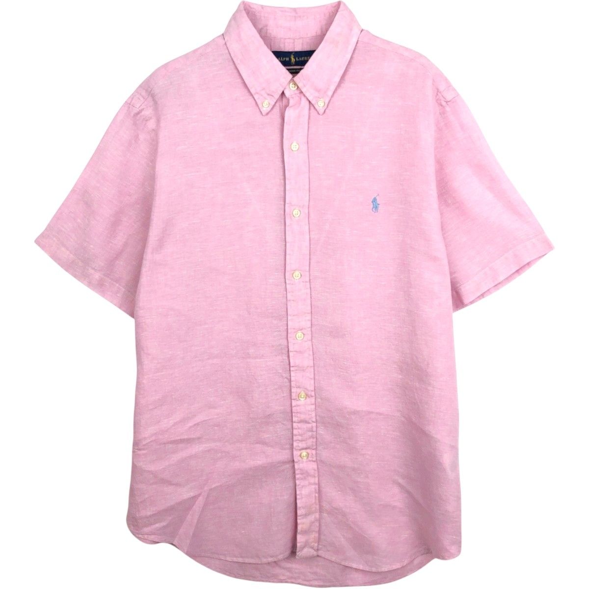 古着 ラルフローレン Ralph Lauren CLASSIC FIT クラシックフィット 半袖 リネン ボタンダウンシャツ メンズL相当/eaa668160 6,354円
