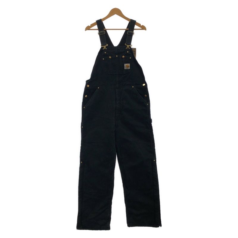 【中古】オールドCarhartt オーバーオール 黒 34/32 カーハート[91]