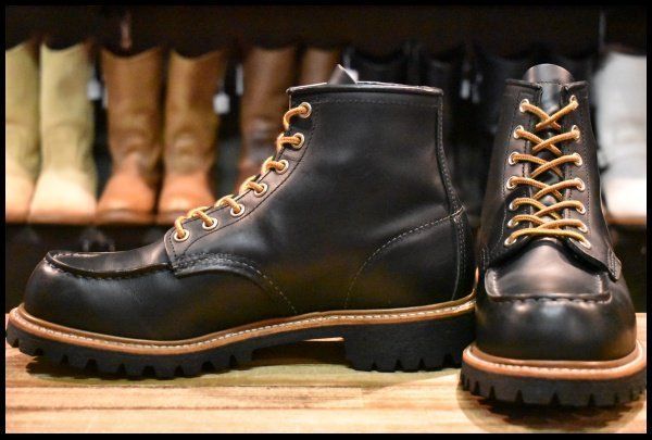 【7.5E 美品 17年】レッドウィング 8176 ビブラム アイリッシュセッター 黒 ブラッククローム モックトゥ ブーツ redwing HOPESMORE【GG478】