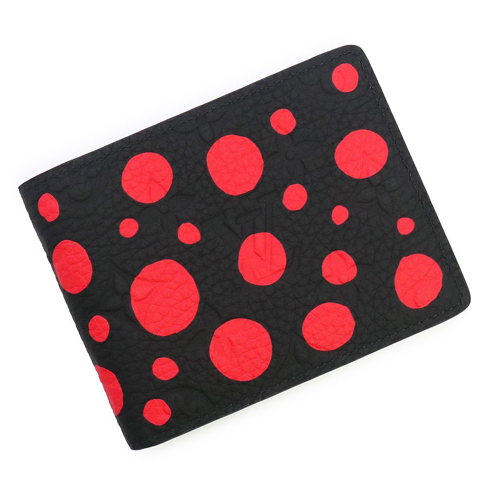 Louis Vuitton Portefeuille Slender LV x Yayoi Kusama Yayoi Yayoi Kusama Collaboration Infinity Dot Bifold Wallet Wallet Case Taurillon Leather Black Red M81902 with Box LOUIS VUITTON (New/Unused)