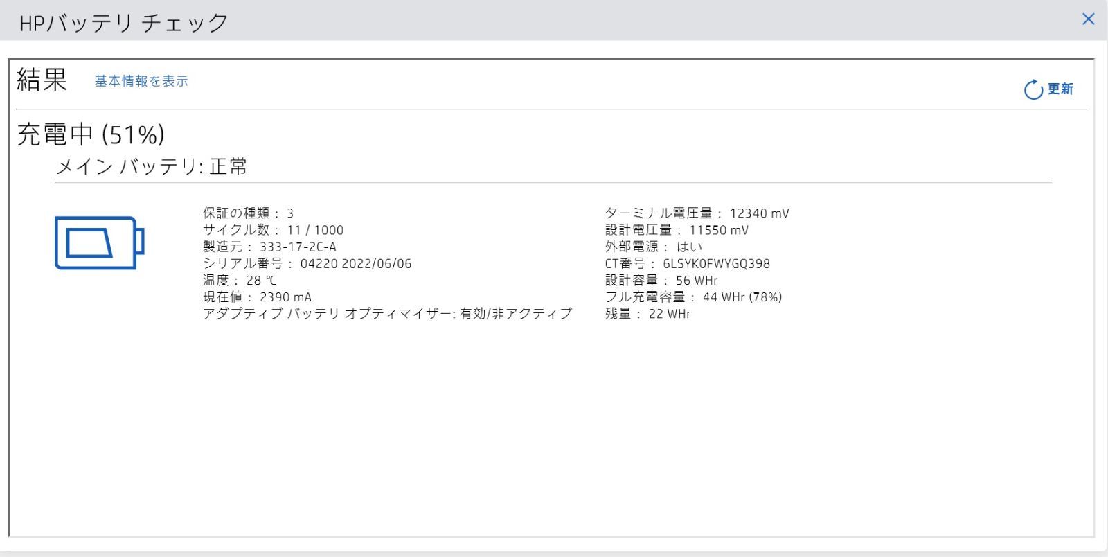かべ　様　ZBook バッテリーの詳細