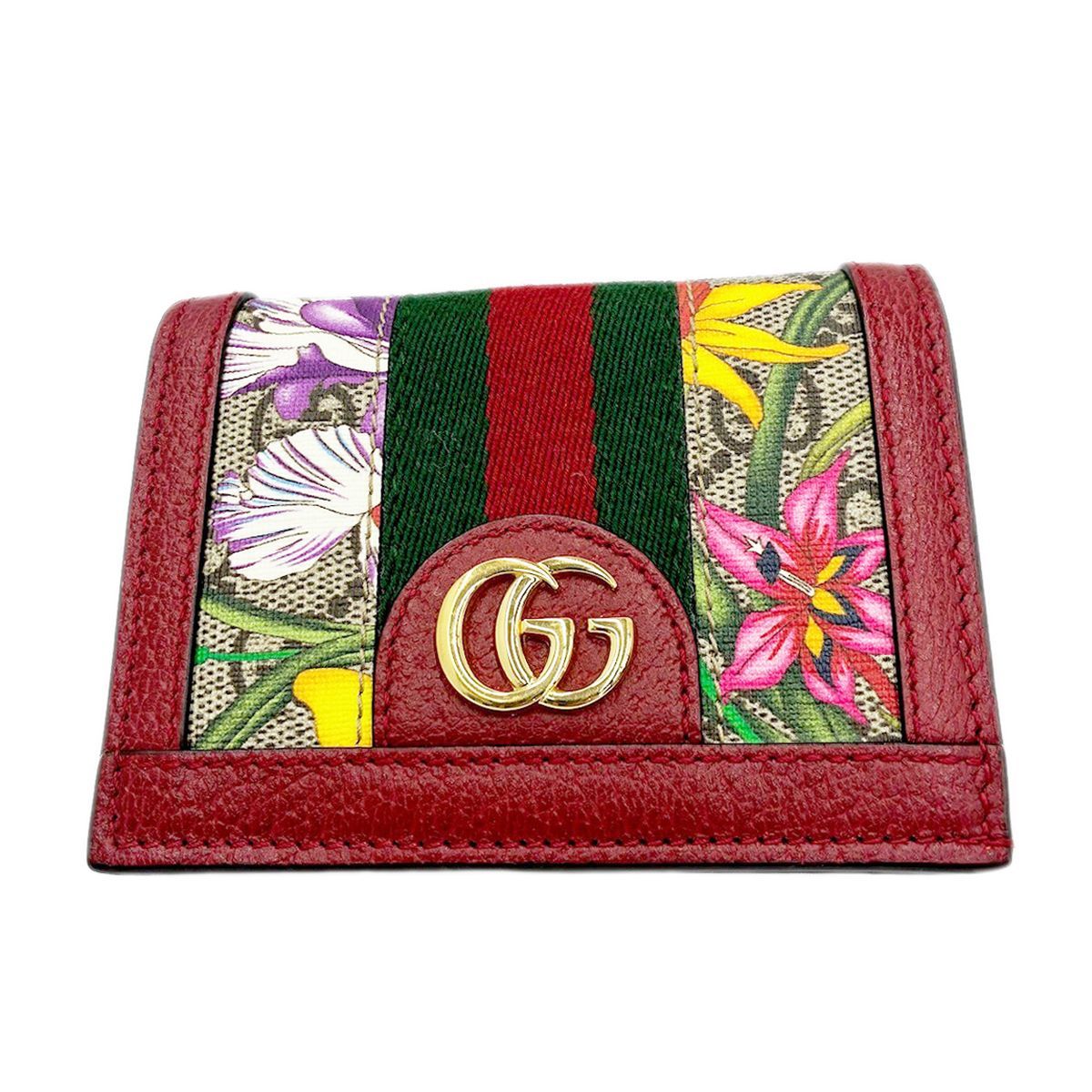 【 中古 】 グッチ 財布 二つ折り財布 GGマーモント オフィディア コンパクトウォレット 523155 レディース レッド