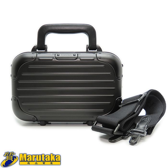 【未使用 リモワ クロスボディバッグ 16】ブラック 93090005 ミニバッグ ショルダーバッグ アルミニウム 2WAY RIMOWA 中古 逸品質屋 丸高 甲子園店 人気 ブランド 高級 26k285