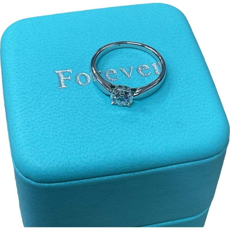 TIFFANY ティファニー リング ハーモニー ラウンド ブリリアント エンゲージ #64384 PT950 5号 3g ダイヤ 0.46ct 新品仕上【中古】 12607R25