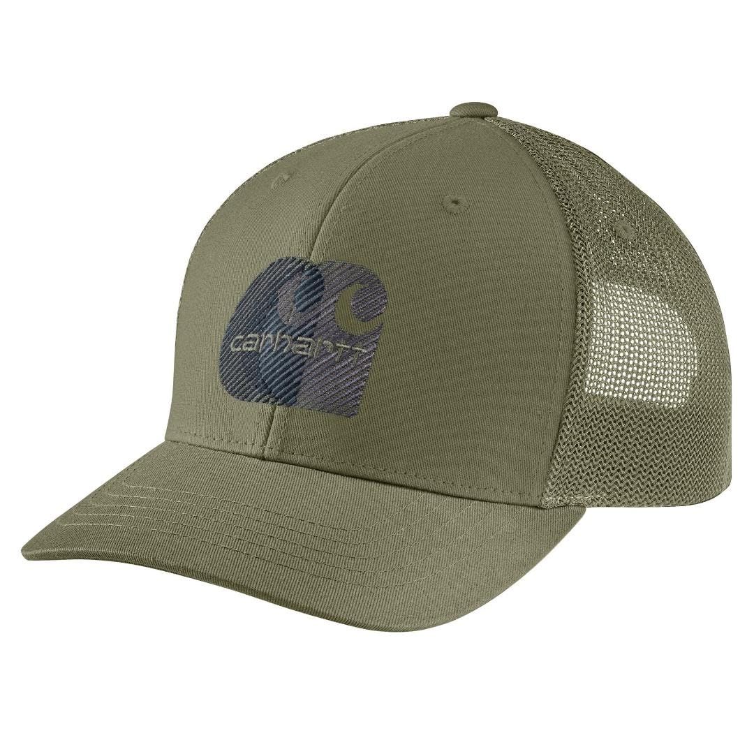 Carhartt メンズ キャンバス メッシュバック ロゴ刺繍キャップ, ダスティーオリーブ, One Size [ダスティーオリーブ] [Free Size] 6,353円