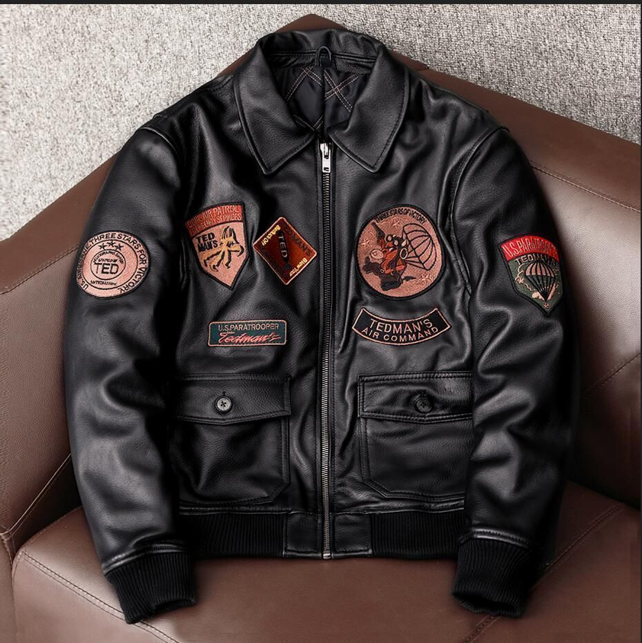 レザージャケット シープスキン 本革 バイクレザー 羊革 フライトジャケット刺繍 11,989円