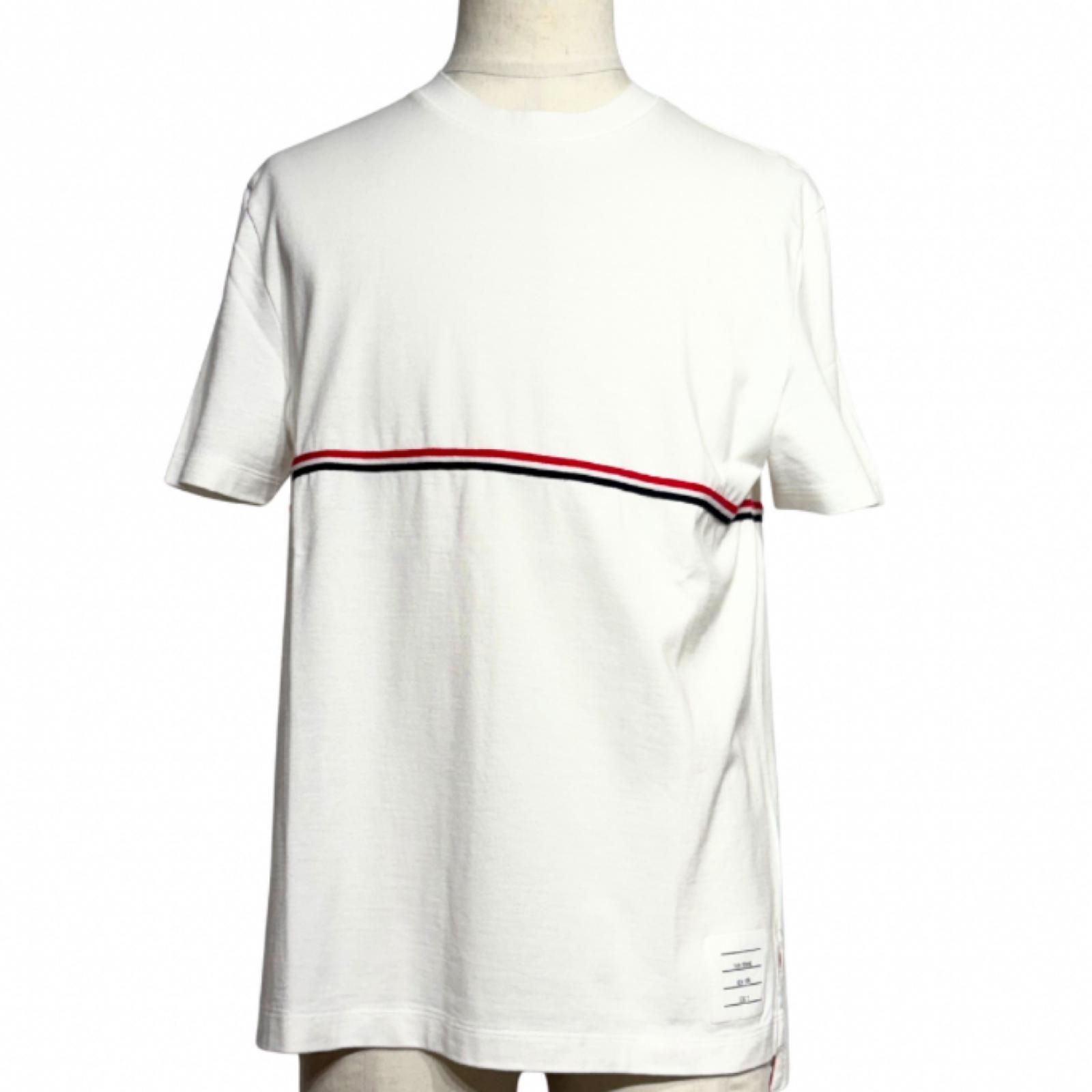 THOM BROWNE トムブラウン Tシャツ メンズ2（約Mサイズ） ホワイト/コットン MJS221AJ0058-100 【中古】【200】