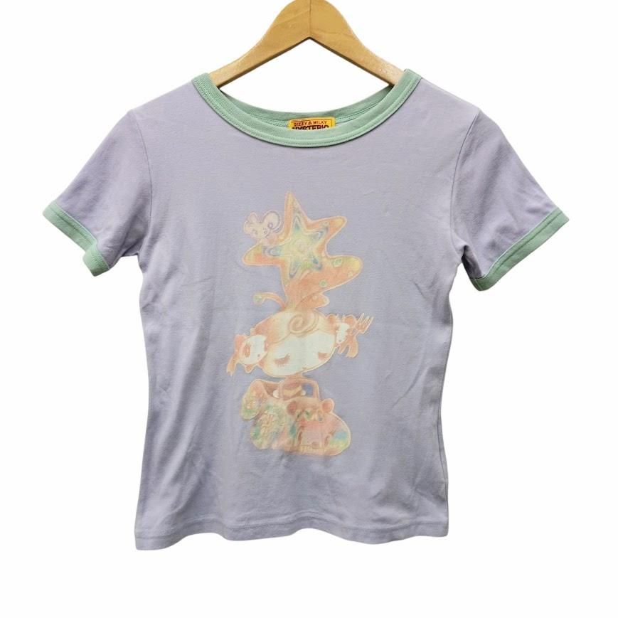 HYSTERICS ヒステリックス HYS ANIMAL ヒス アニマル トリムTシャツ 01253CT06 パープル系 コットン サイズフリーサイズ G00258