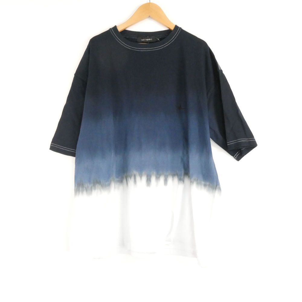 美品 1PIU1UGUALE3 ウノピュウノウグァーレトレ MRT365 113 GRADATION TEE Tシャツ V L コットン 半袖 メンズ AN3843A91