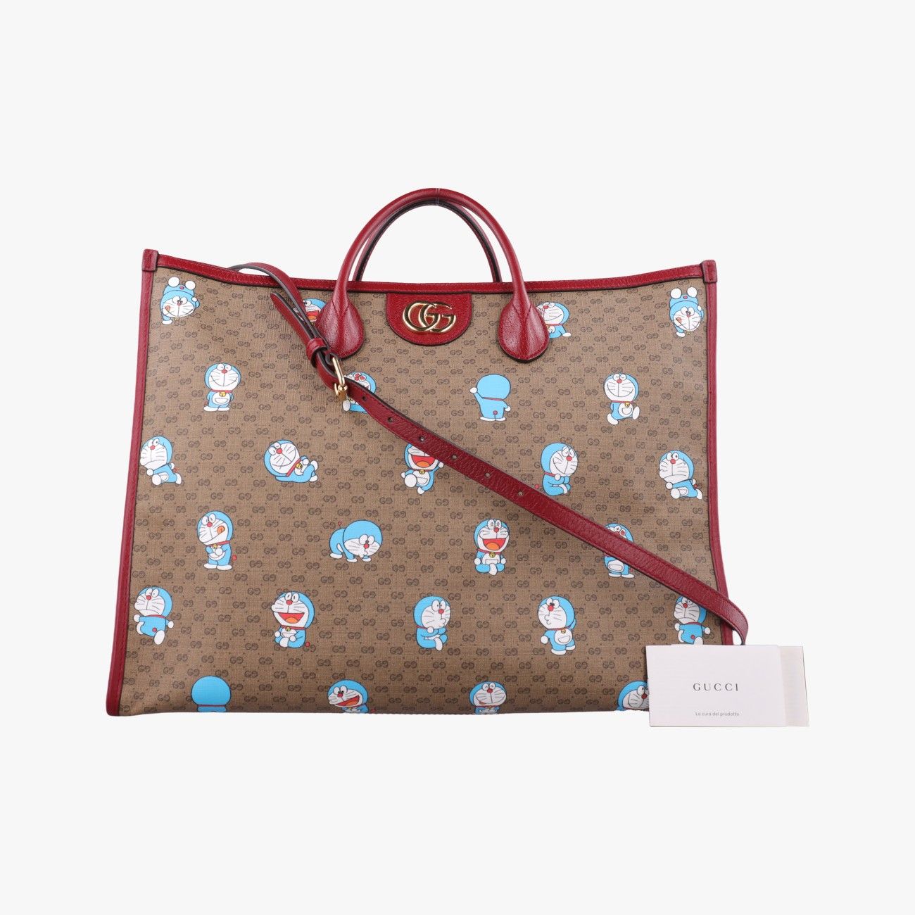 グッチGucciフジコ プロ ドラえもん マイクロGGスプリーム ベージュ×レッド×マルチカラー PVCコーティングキャンバス×レザー 653952 B033864026