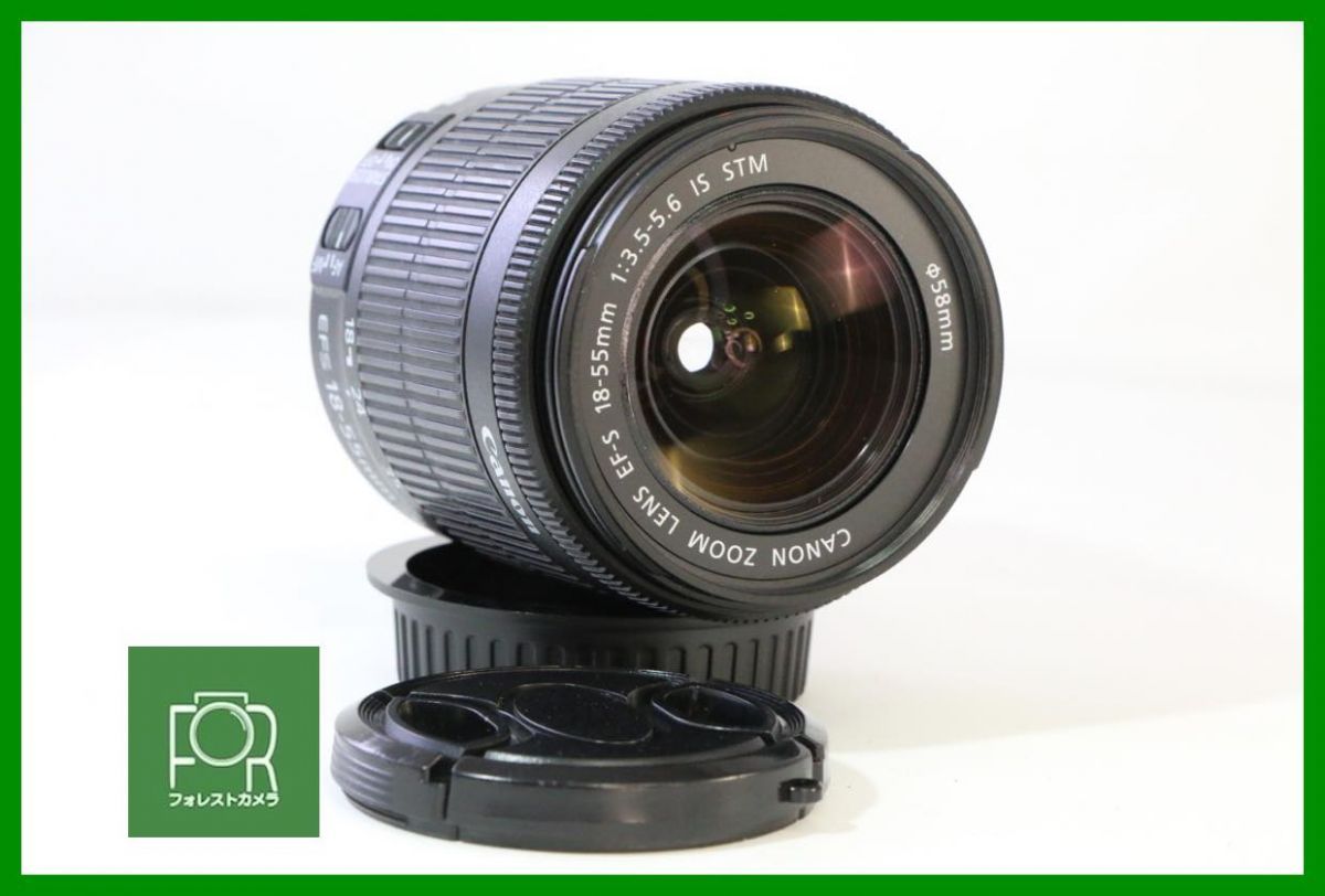 【動作保証・点検済】良品■Canon EF-S 18-55mm F3.5-5.6 IS STM 110204003089■前後キャップ付き■AD171